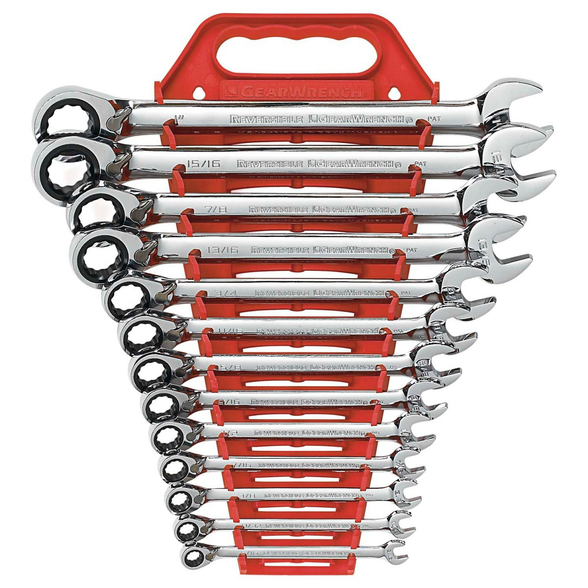 GearWrench 13-Piece Reversible Ratcheting Combination SAE Wrench Set — 72-Tooth, 12-Point, Alloy Steel, Model# KDT9509N
